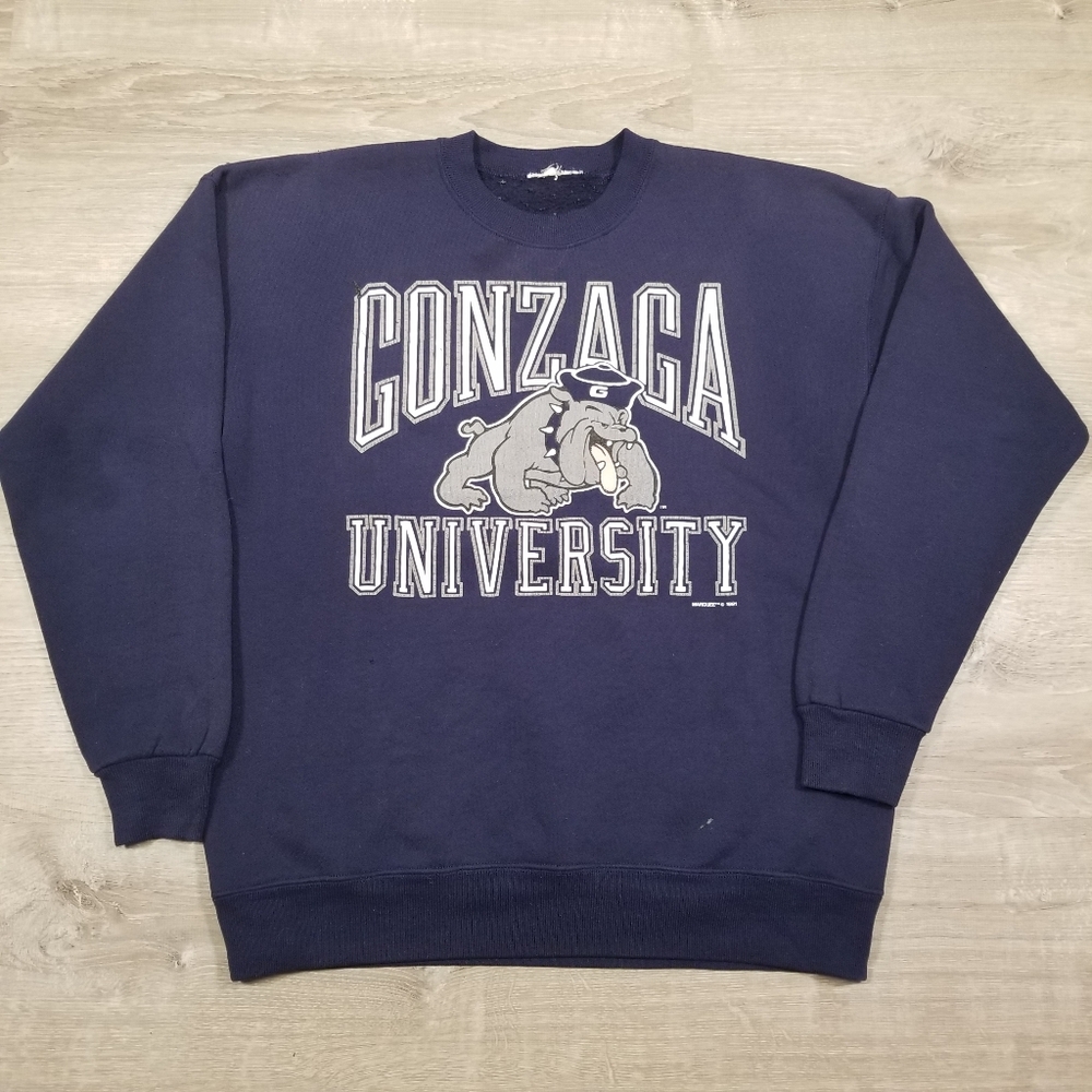 Vintage 1991 Gonzaga University Bulldogs Crewneck Sweatshirt Mens Size Large